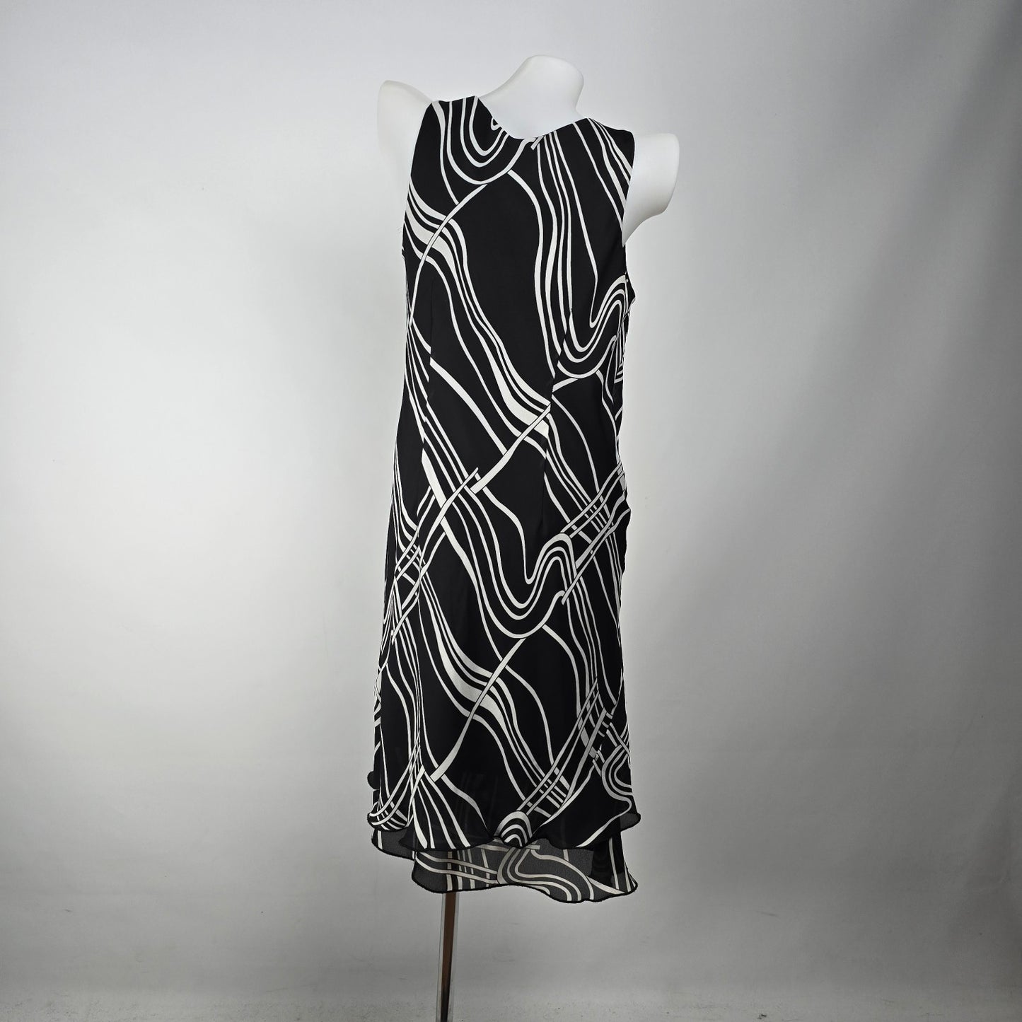Vintage Jessica Black & White Midi Dress Size 10