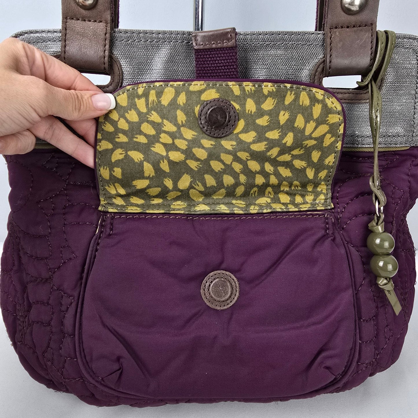 Fossil Purple & Grey Quilted Purse