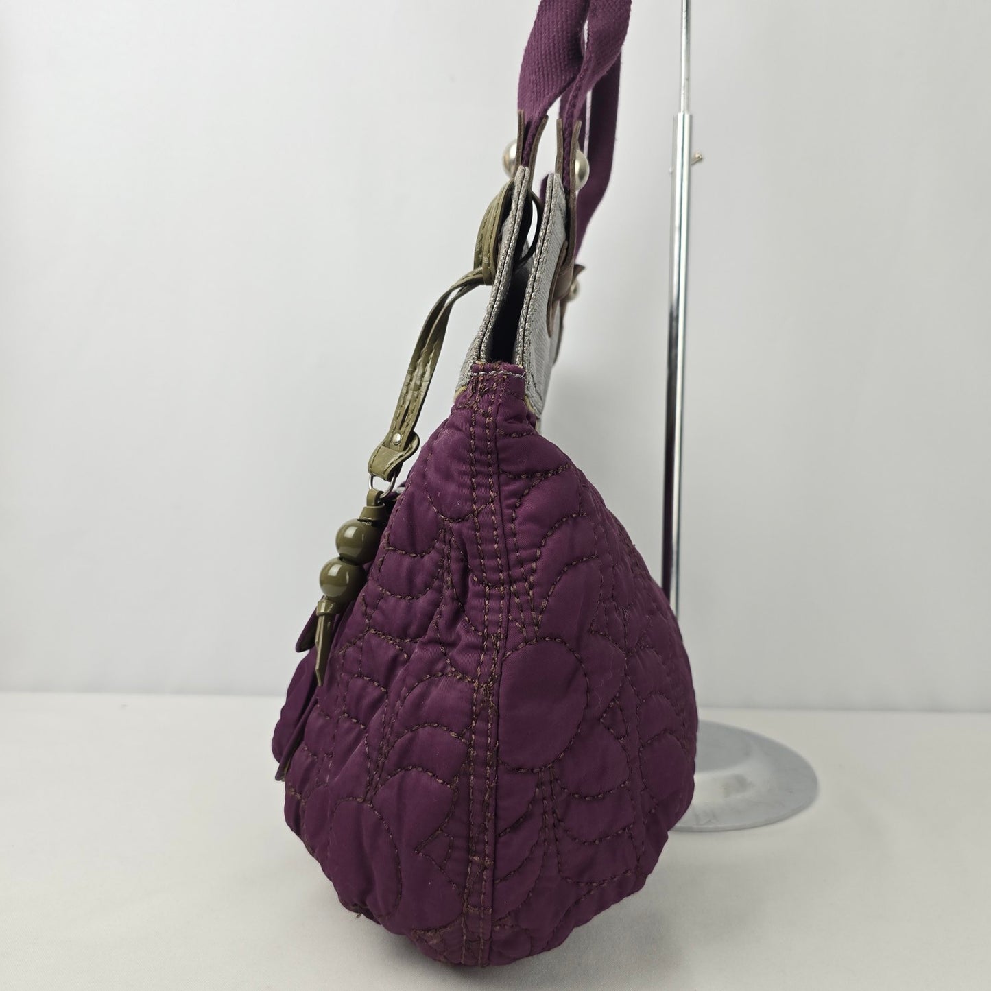 Fossil Purple & Grey Quilted Purse