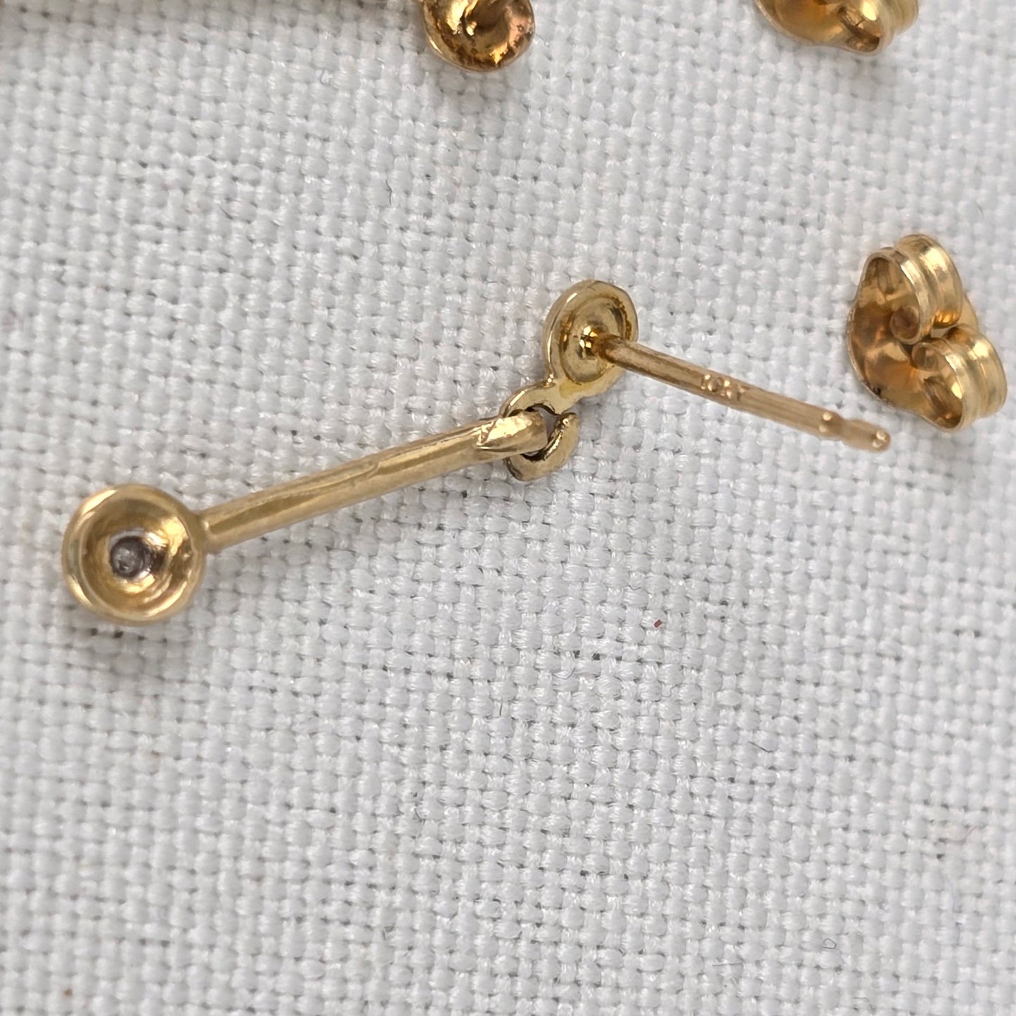 10K Gold Delicate Drop Earrings