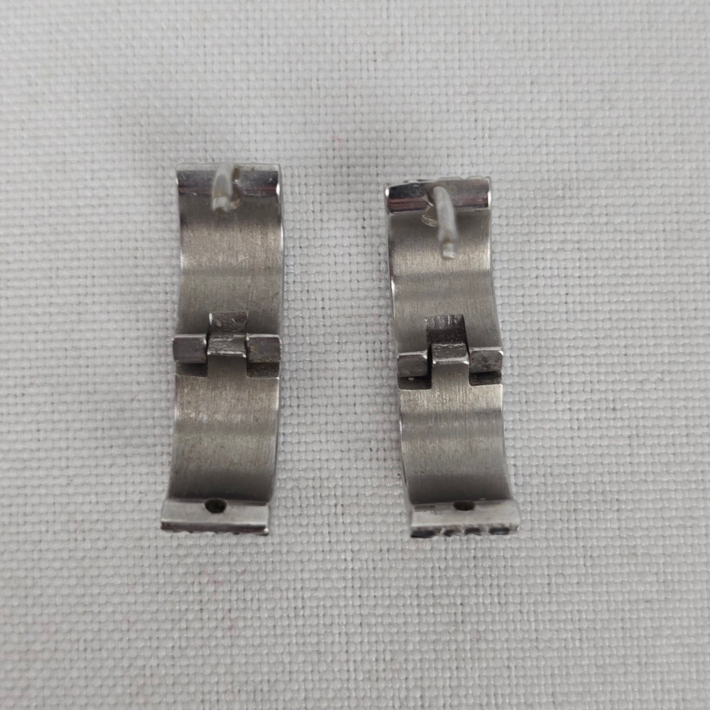 Silver Tone Black Etched Hoop Earrings