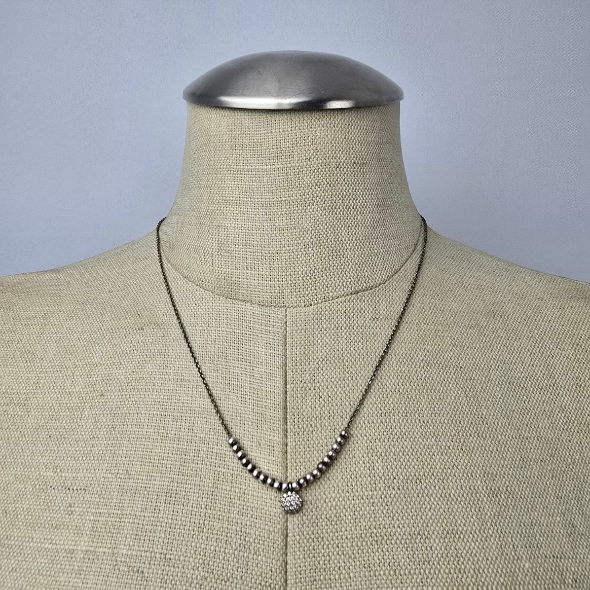 925 Sterling Silver Rhinestone Pendant Delicate Necklace