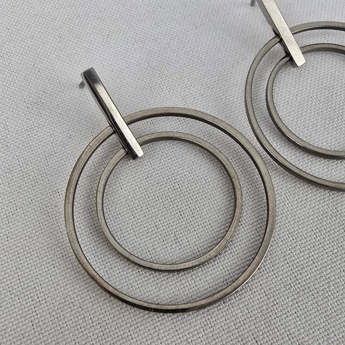 Boccia Titanium Silver Tone Hoop Earrings