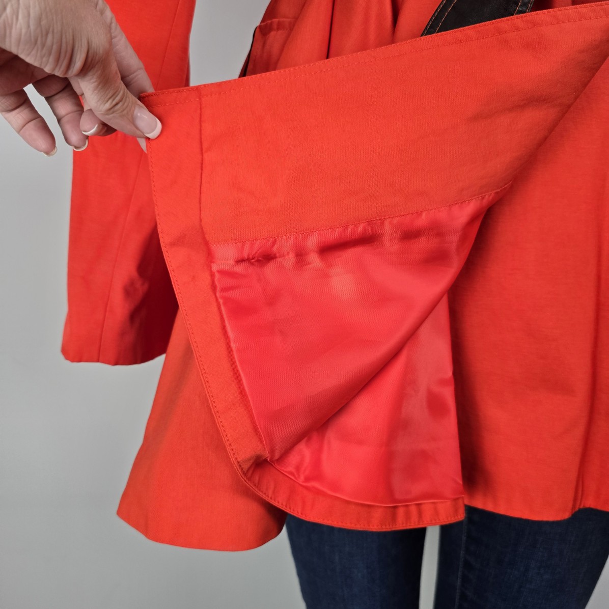 BCBG Orange Fit & Flare Double Breasted Trench Coat Size 1X