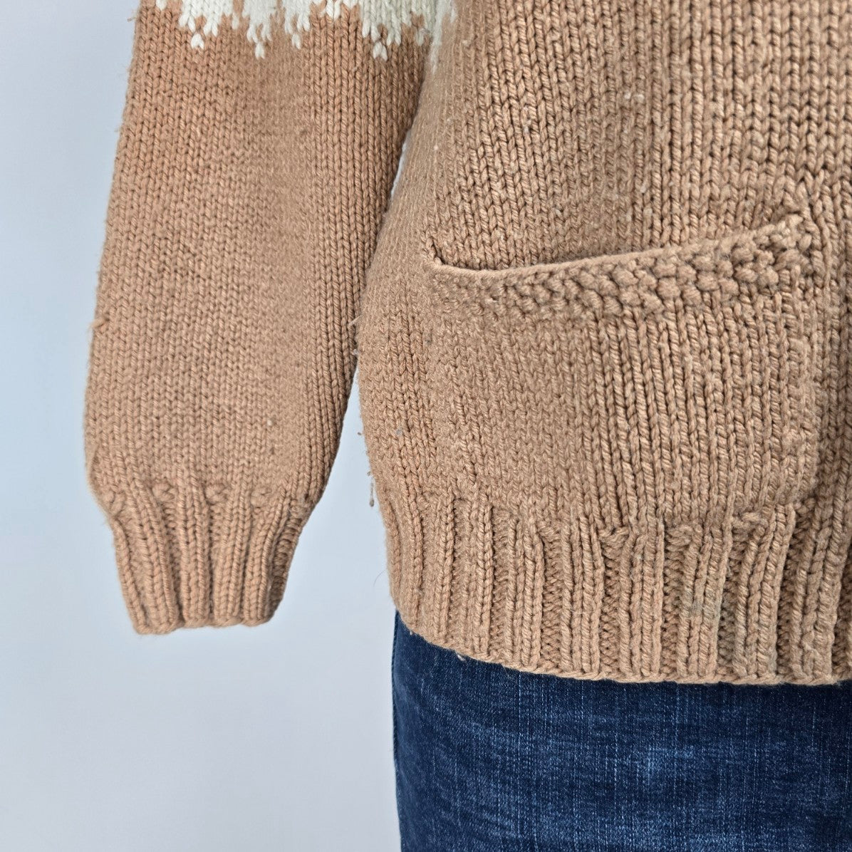 Handmade Brown Knit Button Up Cardigan Size S/M