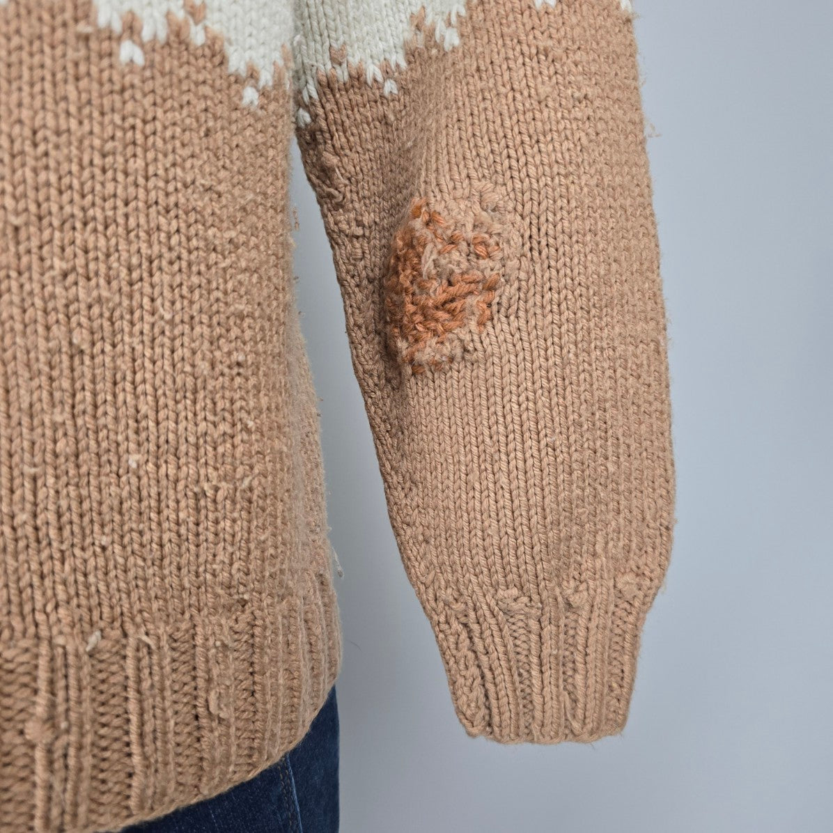 Handmade Brown Knit Button Up Cardigan Size S/M