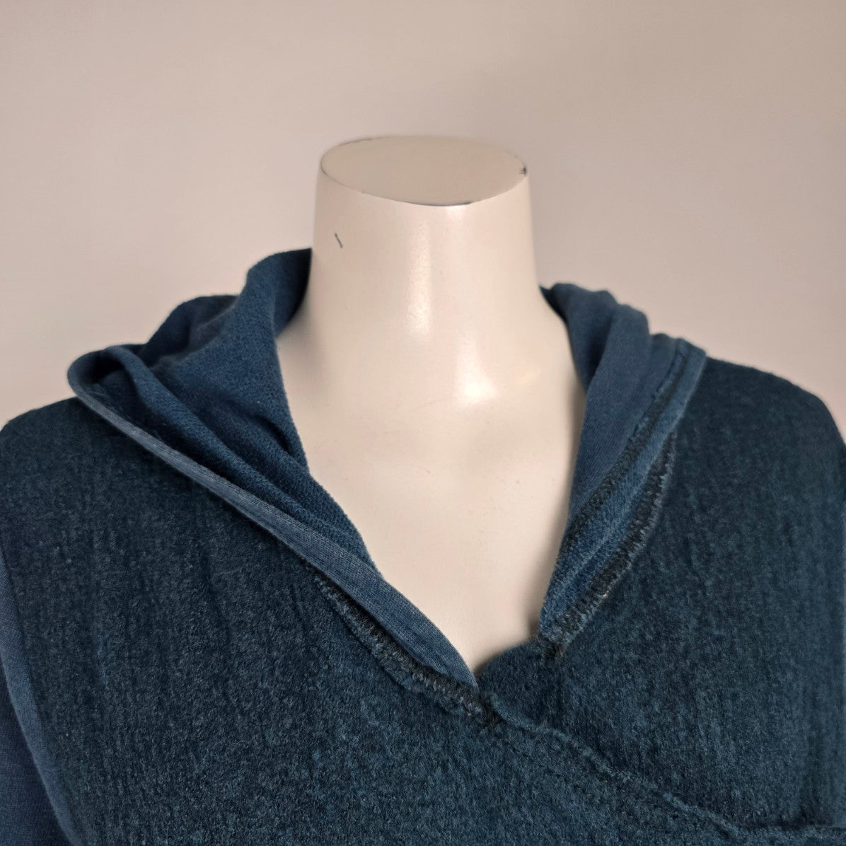Free People Drippy Wool Blue Asymmetrical Hoodie Jacket Size L