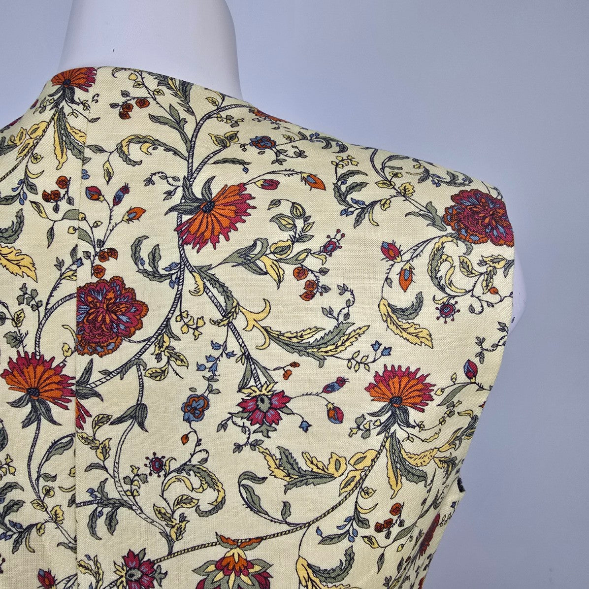 Yellow Floral Button Up Vest Size S/M