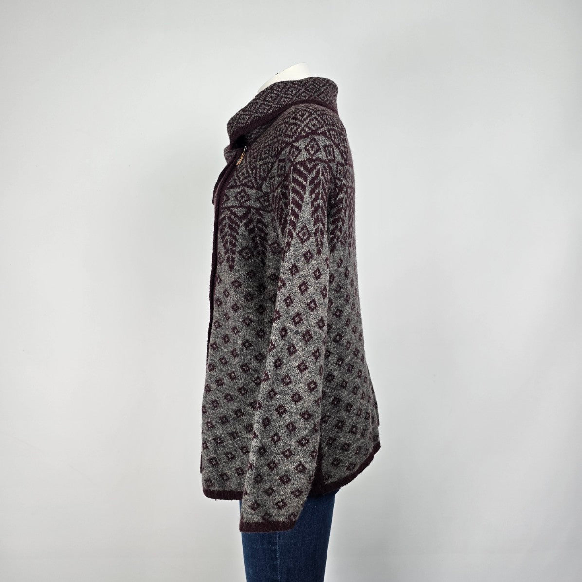 Royal Robbin Purple Wrap Knit Cardigan Size L