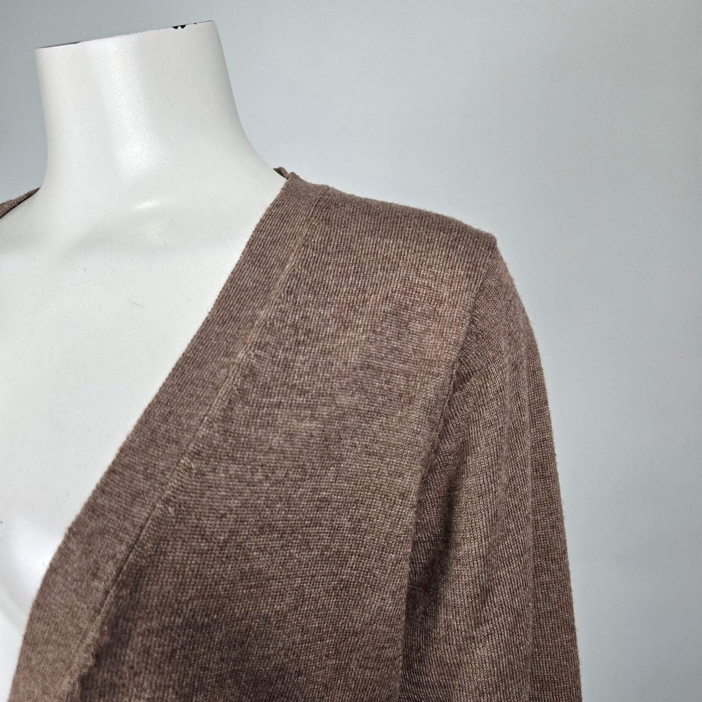 Brown Knit Gold Button Up Cardigan Size L