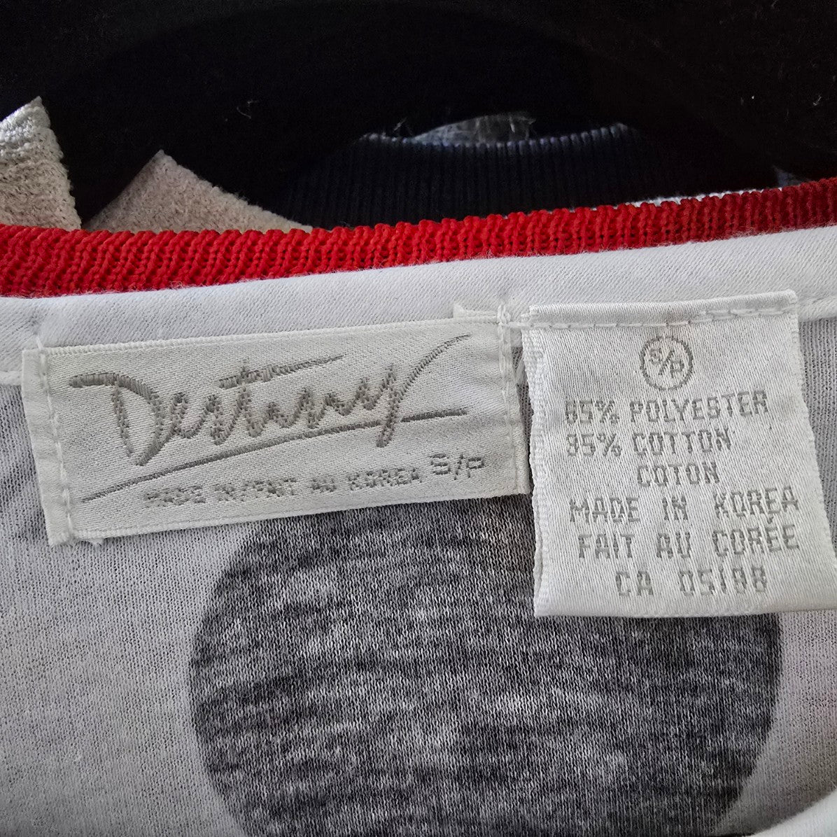 Vintage Destiny White Polka Dot T-Shirt Size S
