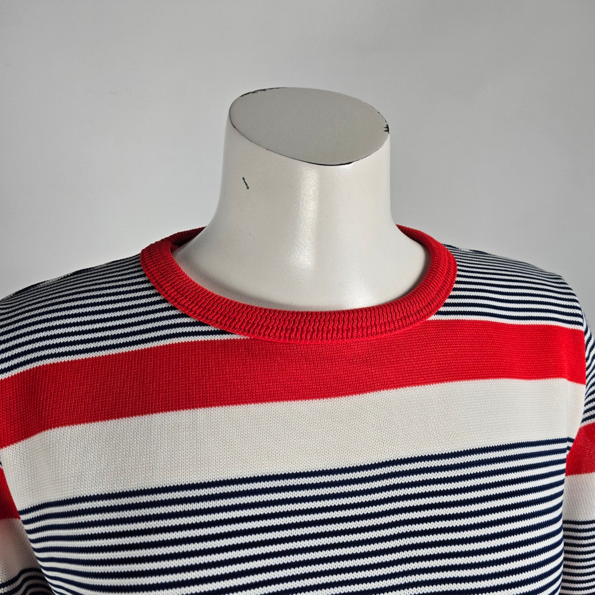 Vintage Elan Red Striped Bell Sleeve Top Size L
