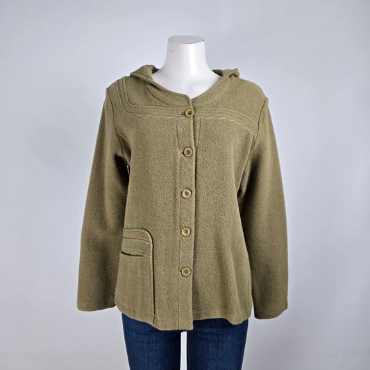 Finlha Sport Wool Button Up Jacket Size M