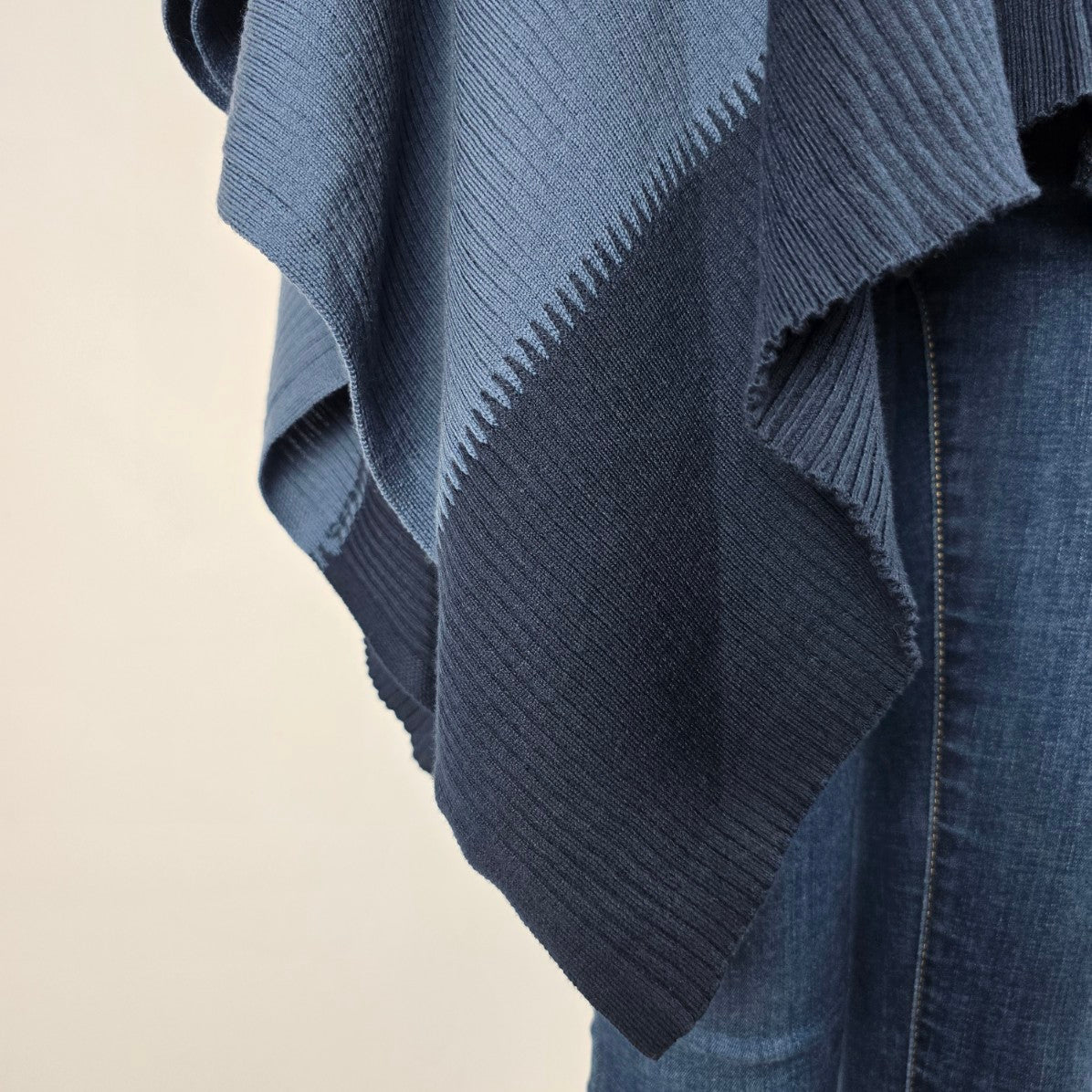 Lululemon Blue Knit On The Go Poncho Merino Wool One Size