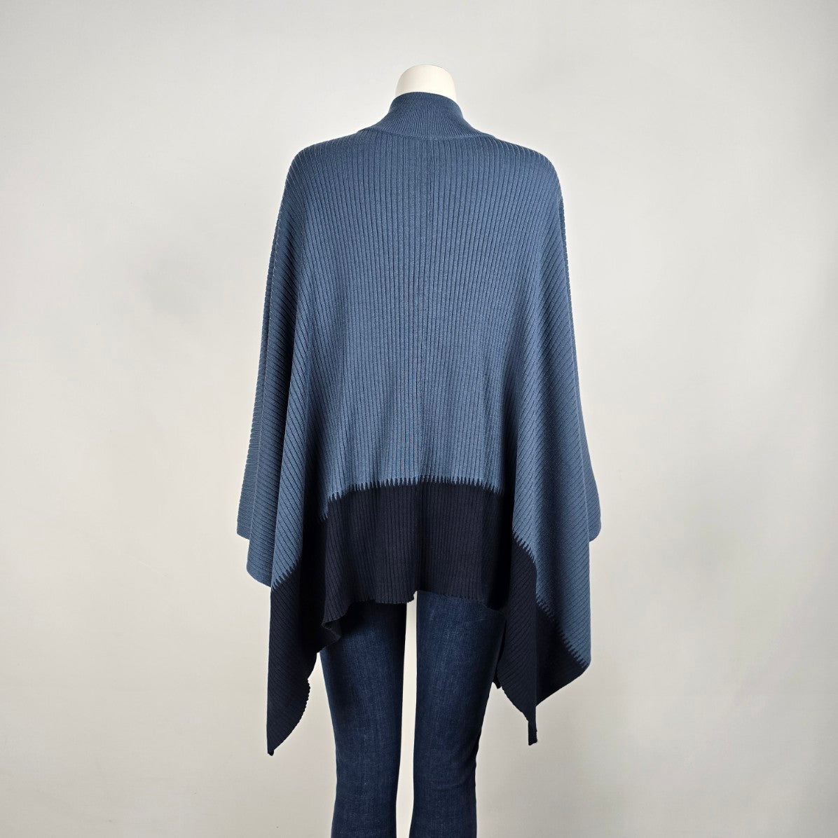 Lululemon Blue Knit On The Go Poncho Merino Wool One Size
