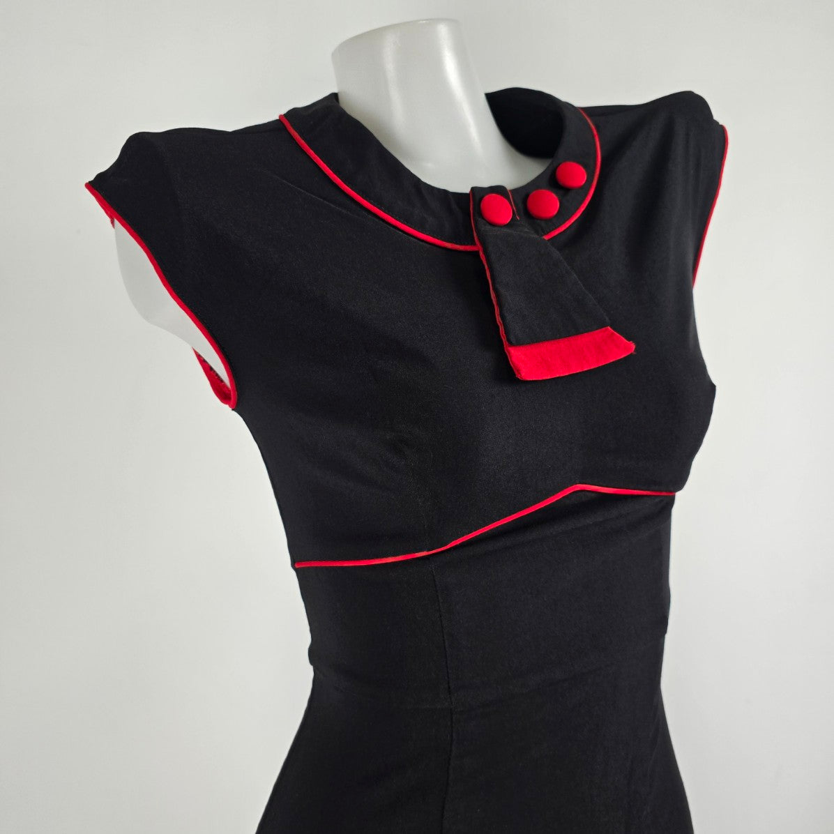 Stop Staring Black & Red Midi Wiggle Dress Size S