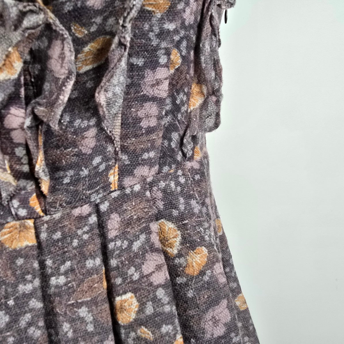 Fleur Wood Purple Sil Ruffle Mini Dress Size 0