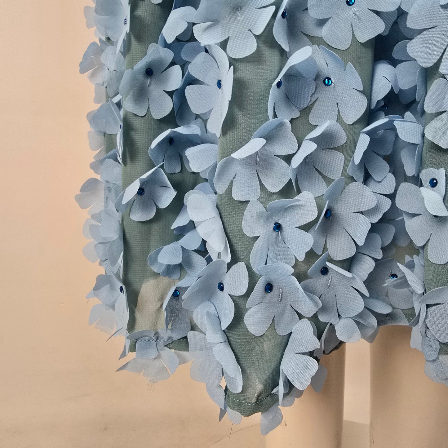 Handmade Blue Flower Dress Size M