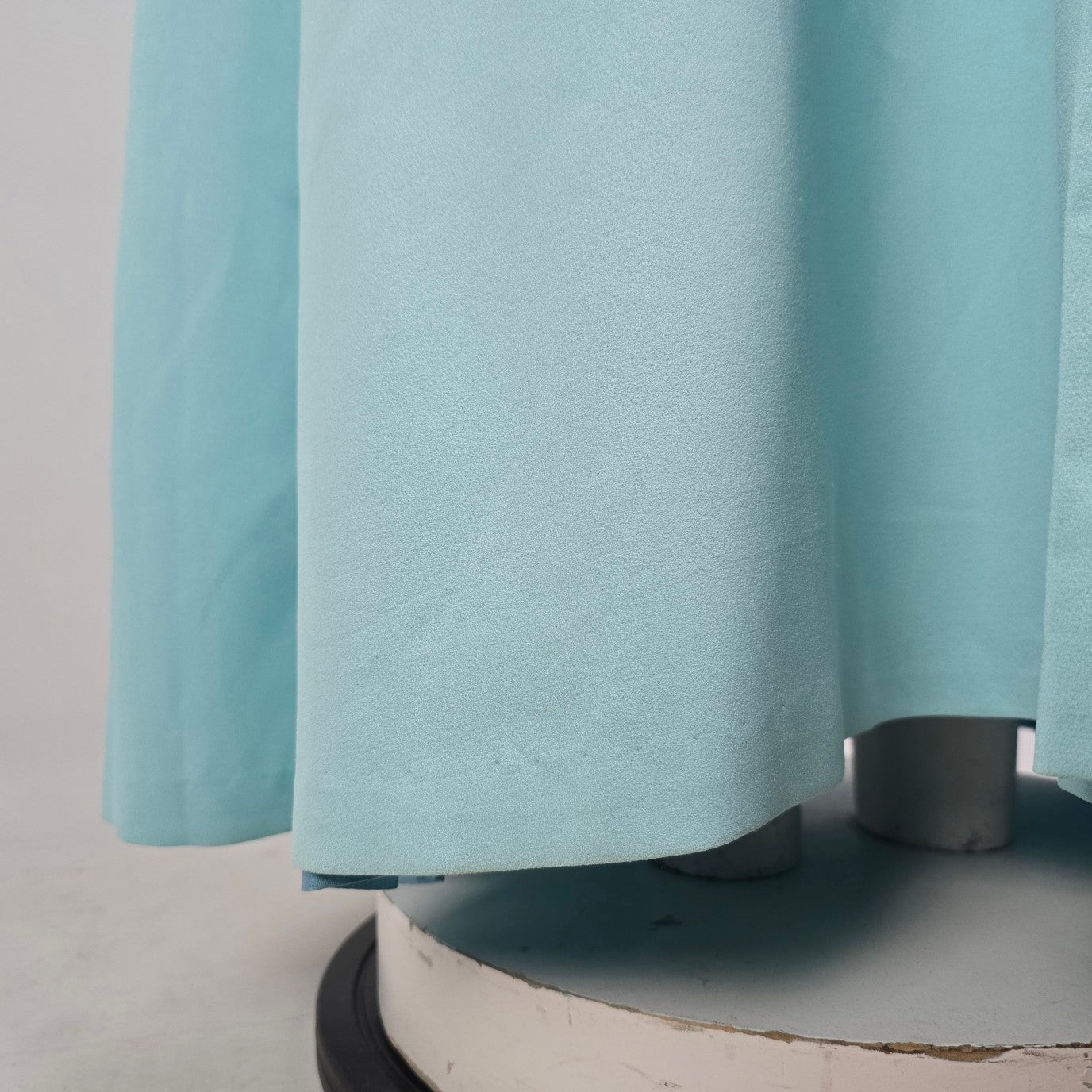 Vintage Blue Long Gown Feather Cuff Detail With Vest Size S