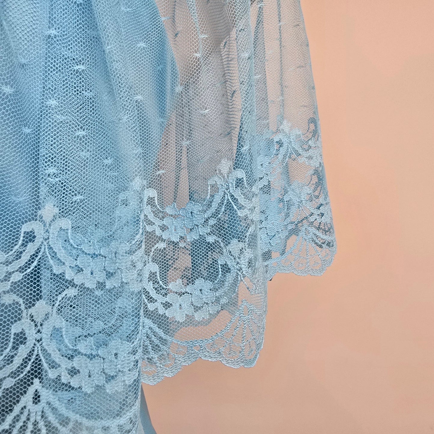 Vintage Blue Lace Long Maxi Dress Size 9/10