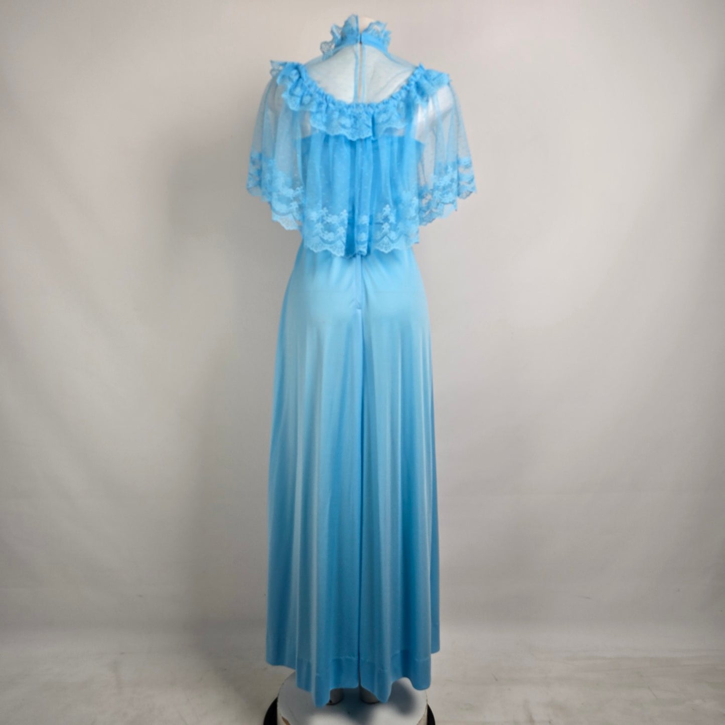 Vintage Blue Lace Long Maxi Dress Size 9/10