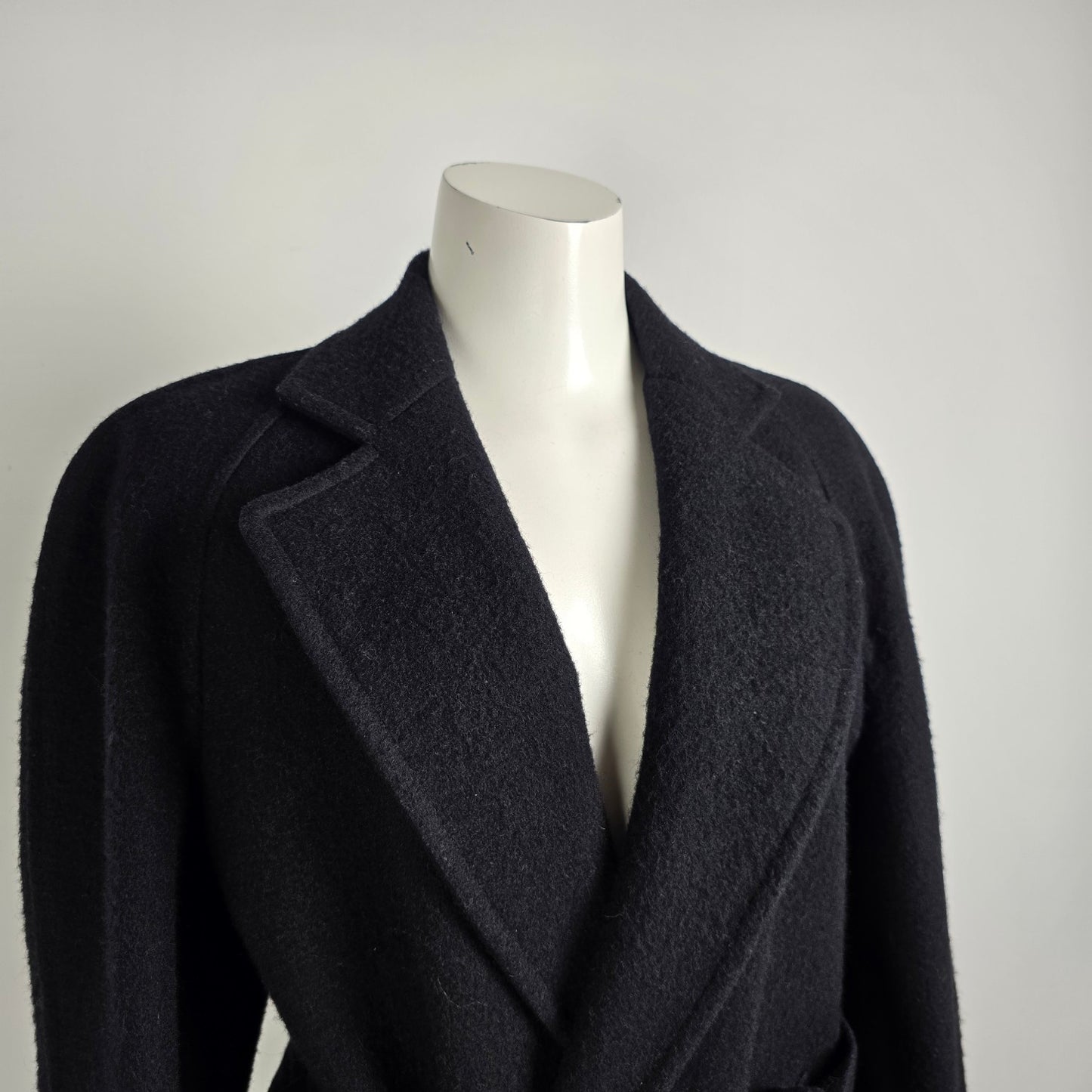 Vintage Club Europe Black Wool Button Up Coat Size L