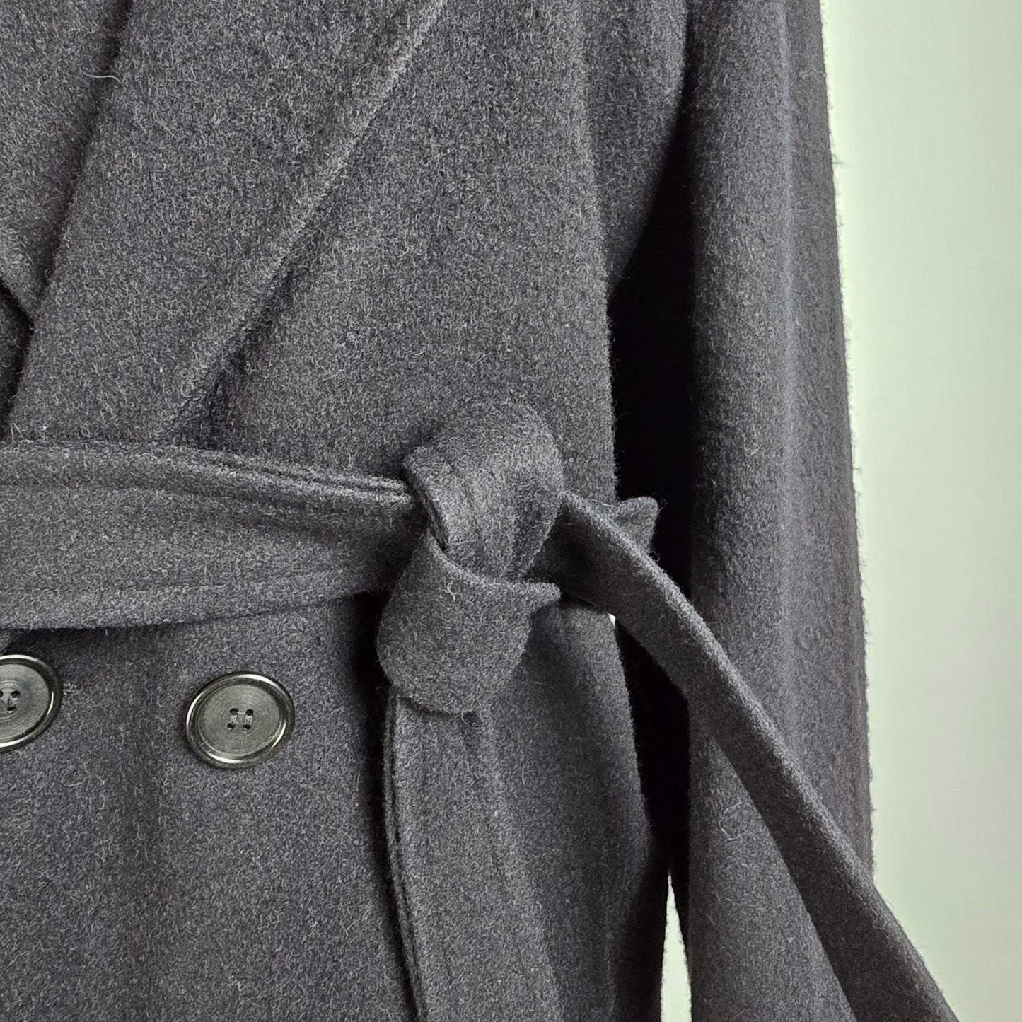 Vintage Club Europe Black Wool Button Up Coat Size L
