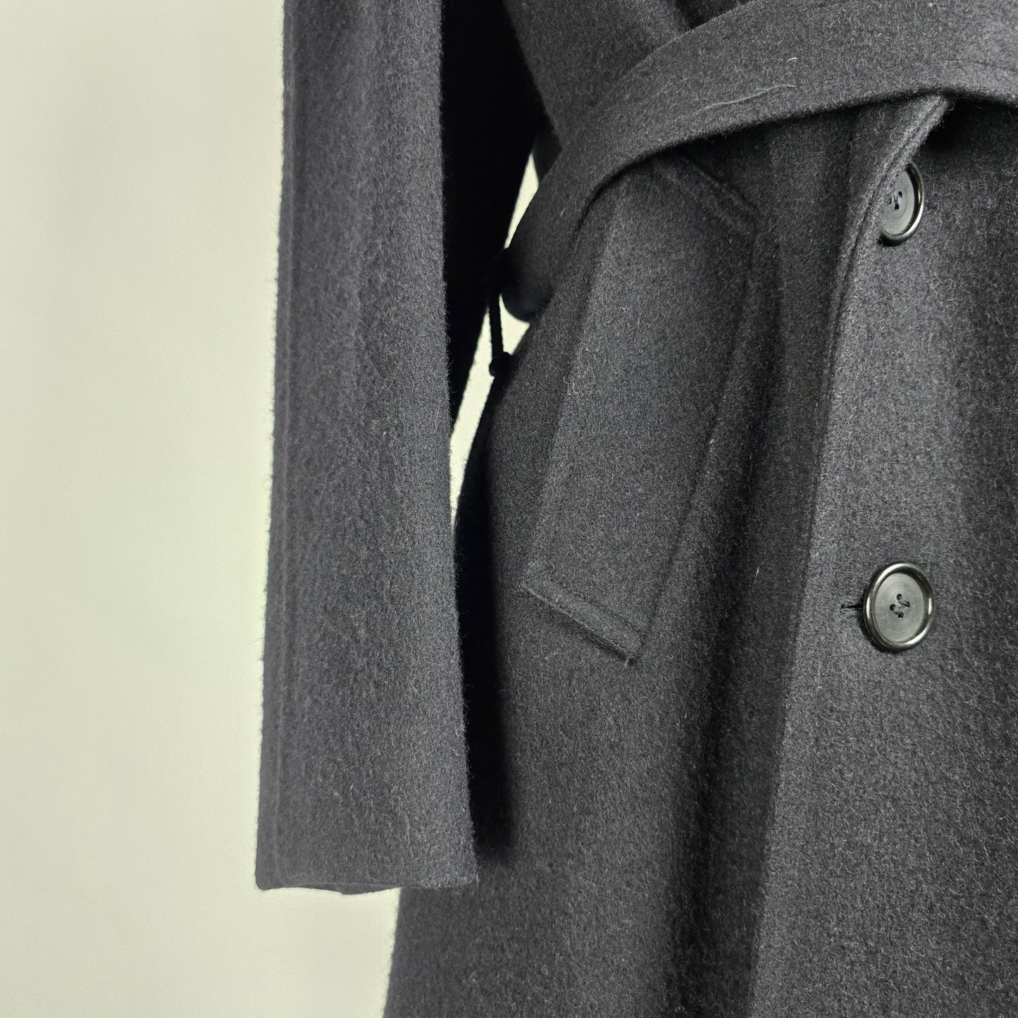 Vintage Club Europe Black Wool Button Up Coat Size L
