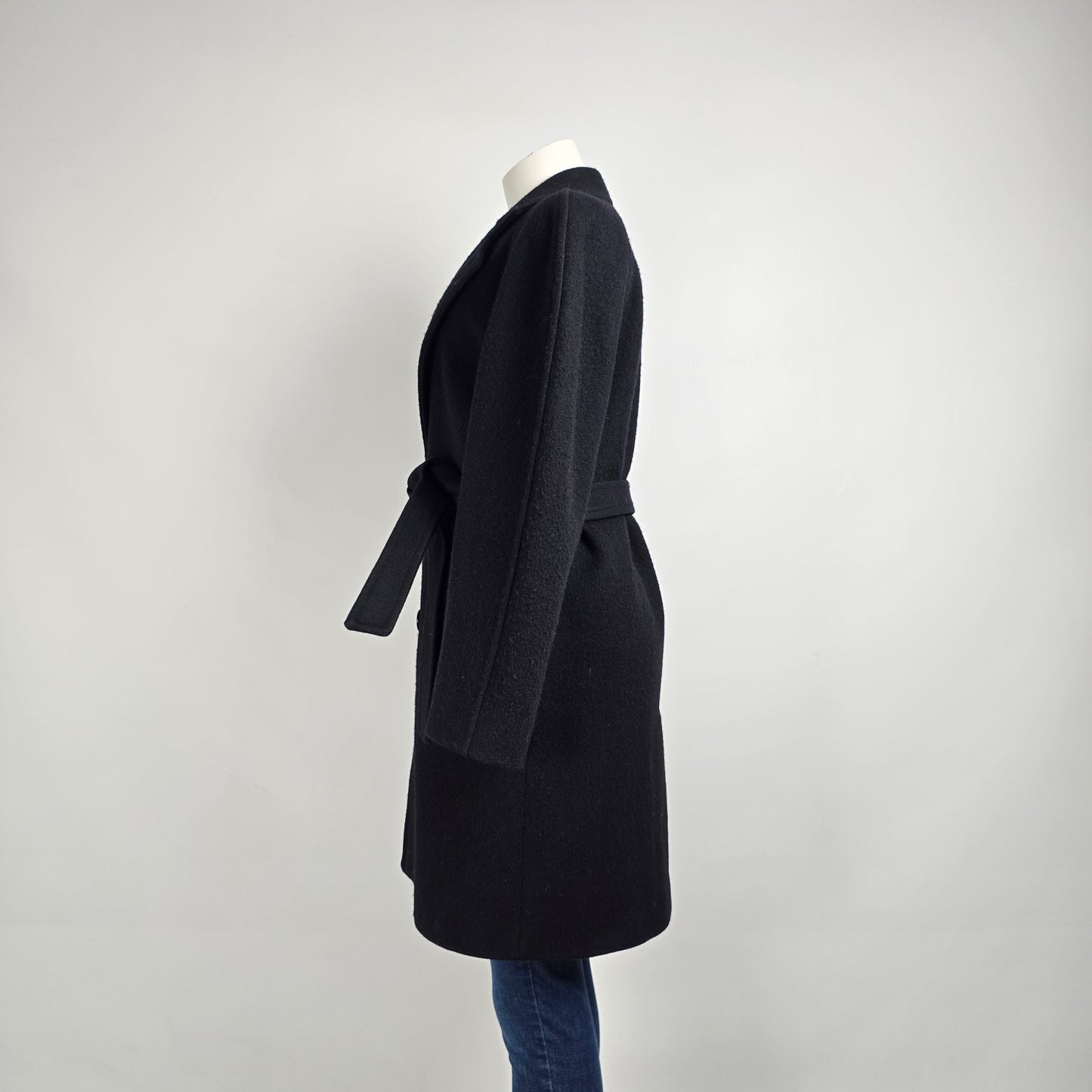 Vintage Club Europe Black Wool Button Up Coat Size L