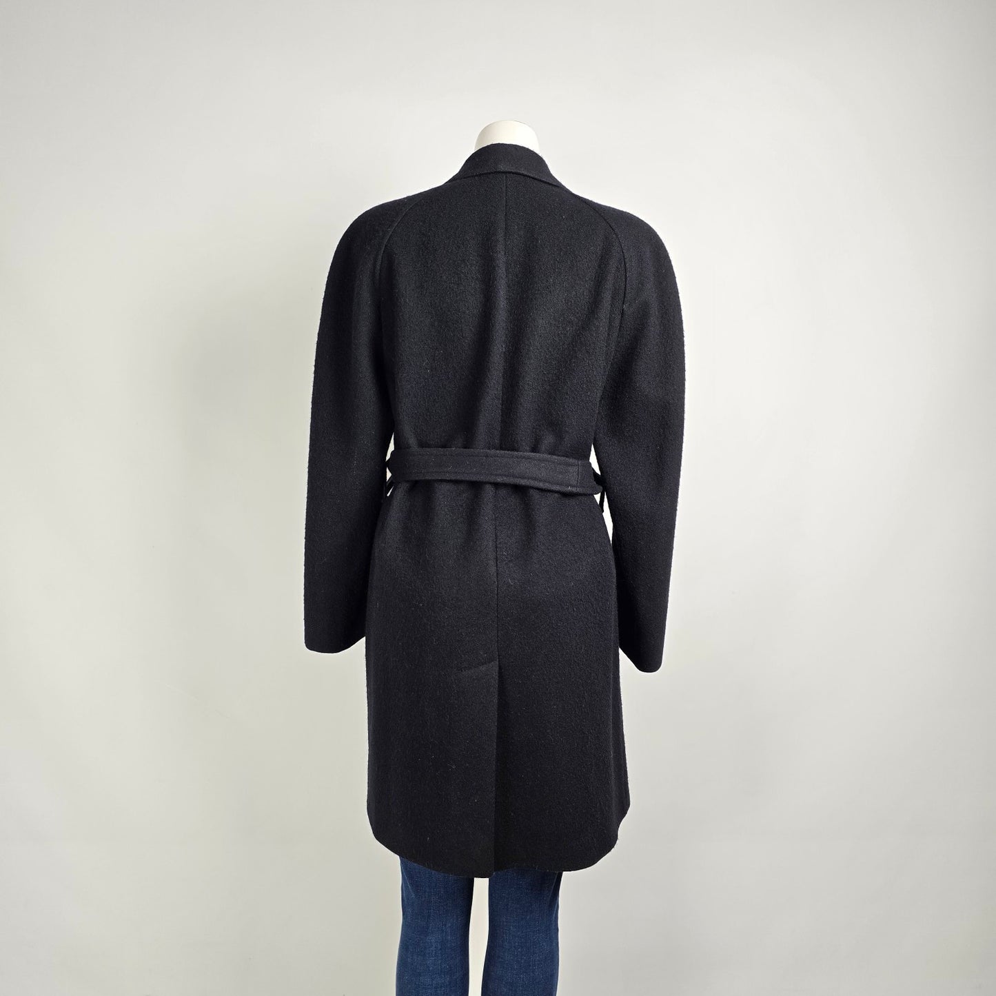 Vintage Club Europe Black Wool Button Up Coat Size L