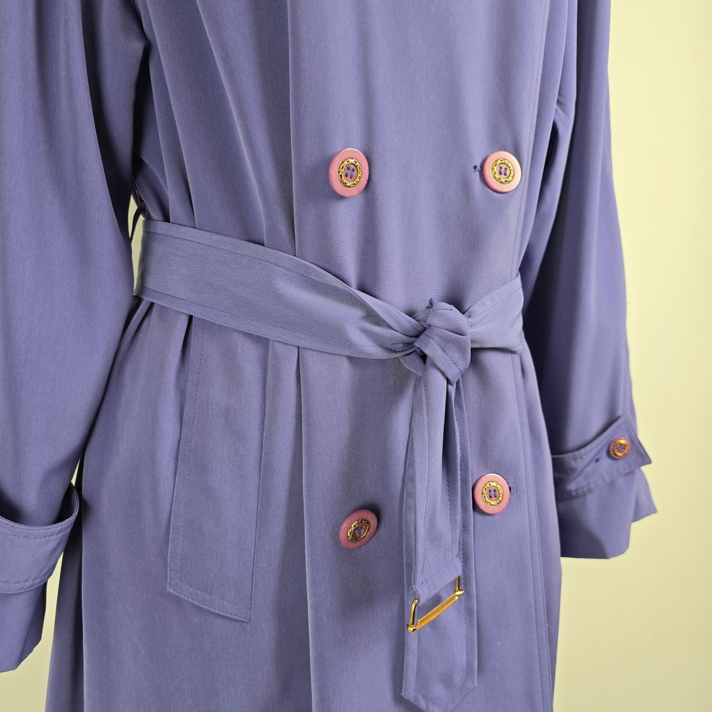 Vintage Pizazz Periwinkle Blue Trench Coat Size 14