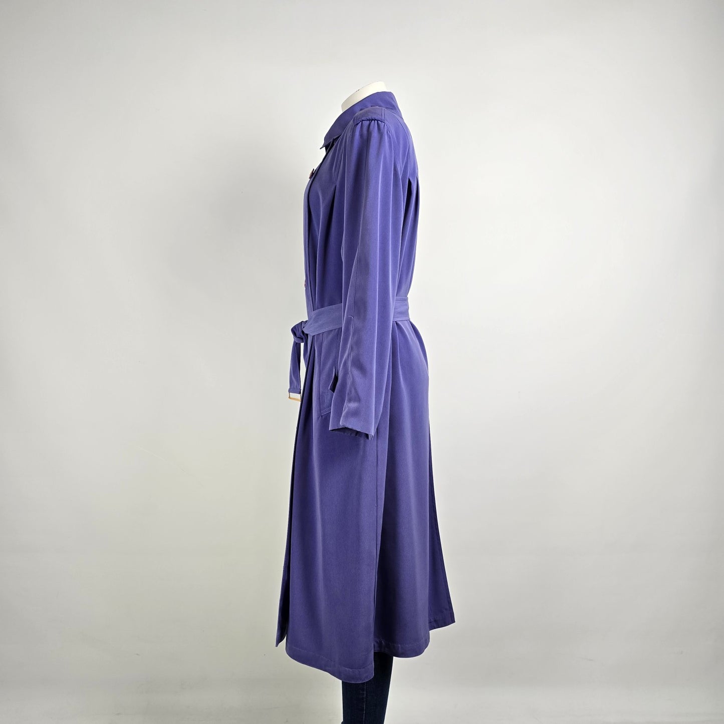 Vintage Pizazz Periwinkle Blue Trench Coat Size 14