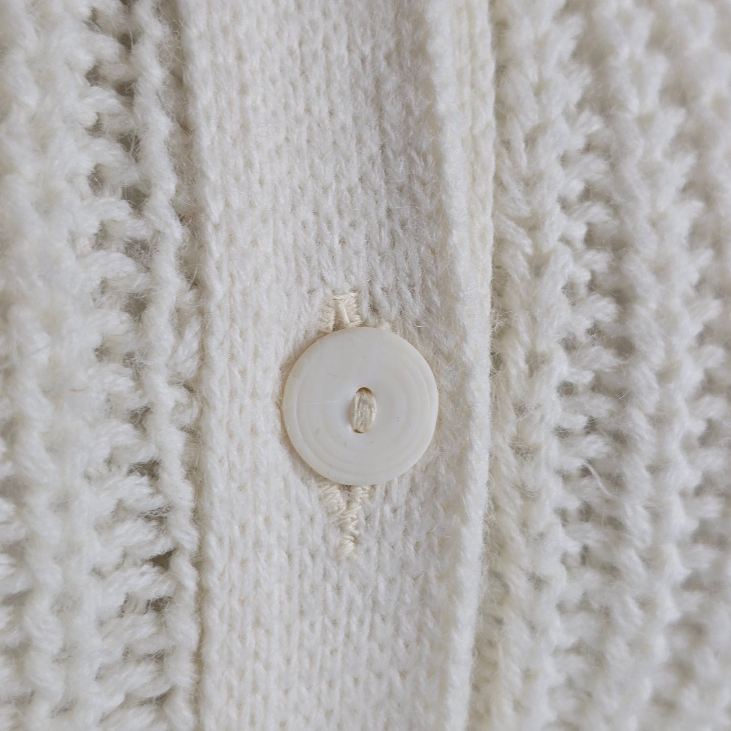 Vintage Standard Knitwear Cream Button Up Cardigan Size M