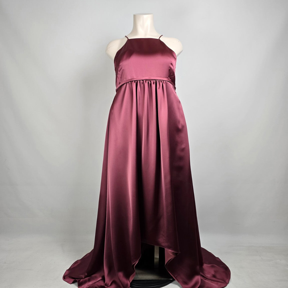 Morilee Maternity Silky Satin Rosewood Square Neck Dress Gown Size 18 Style 14101