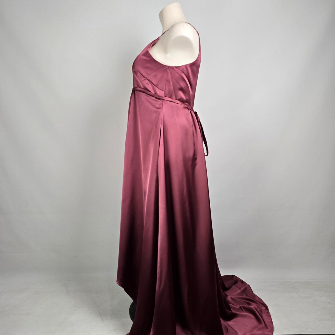 Morilee Maternity Silky Satin Rosewood Square Neck Dress Gown Size 18 Style 14101