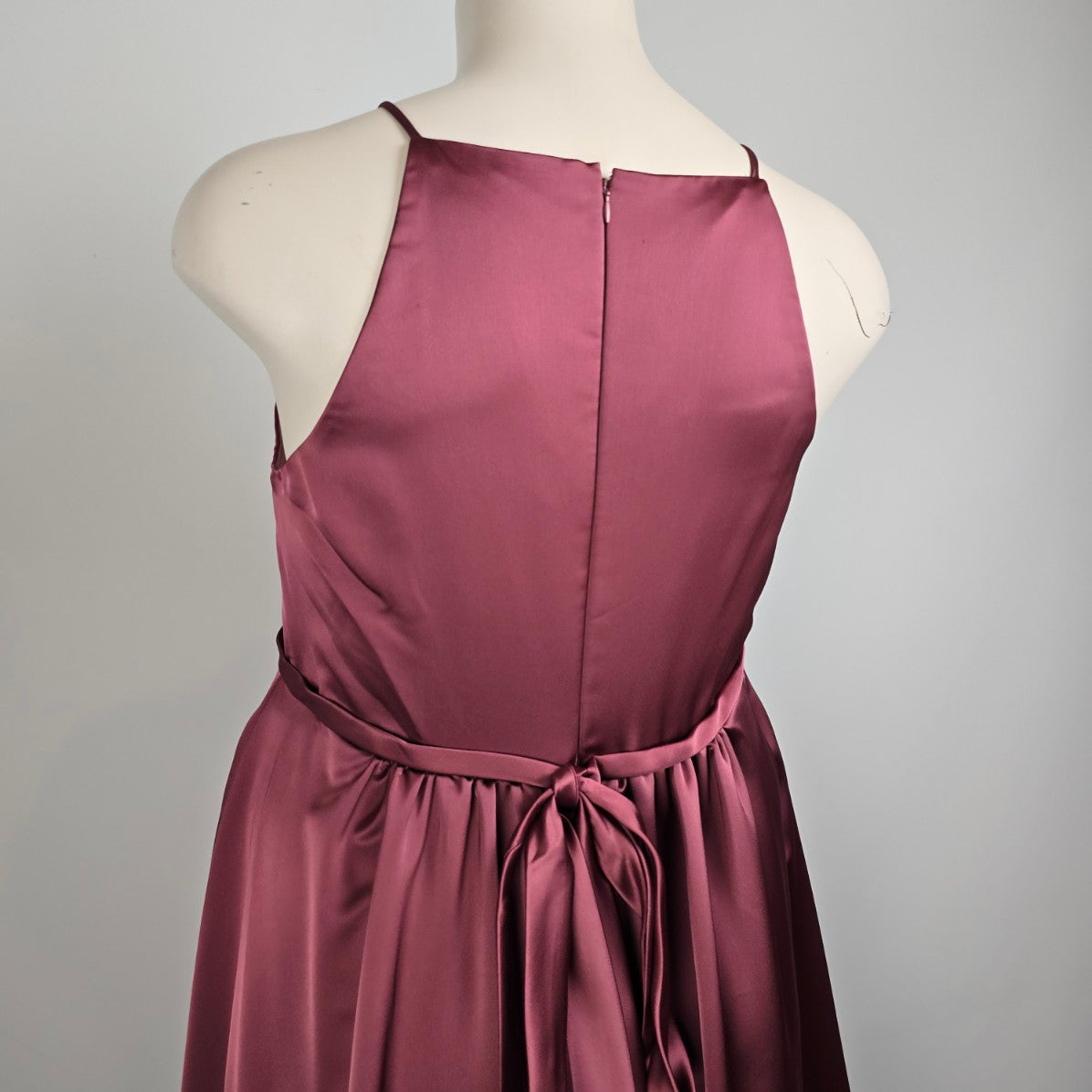 Morilee Maternity Silky Satin Rosewood Square Neck Dress Gown Size 18 Style 14101