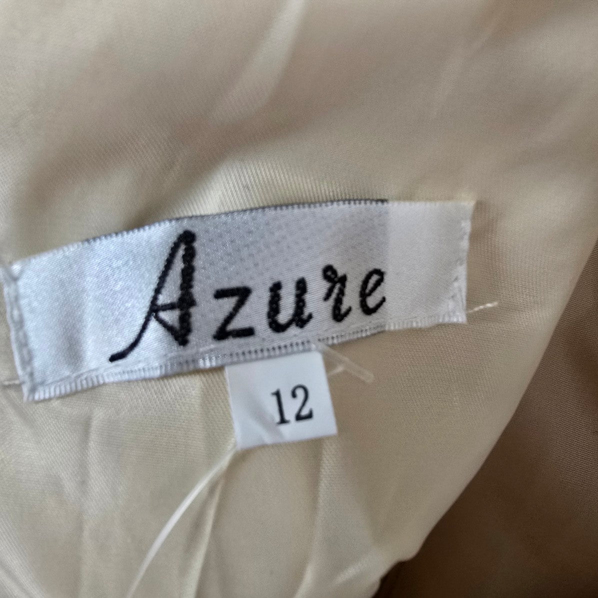 Azure Champagne & Gold Tulle Hem Eventwear Gown Size 12 Style A8056
