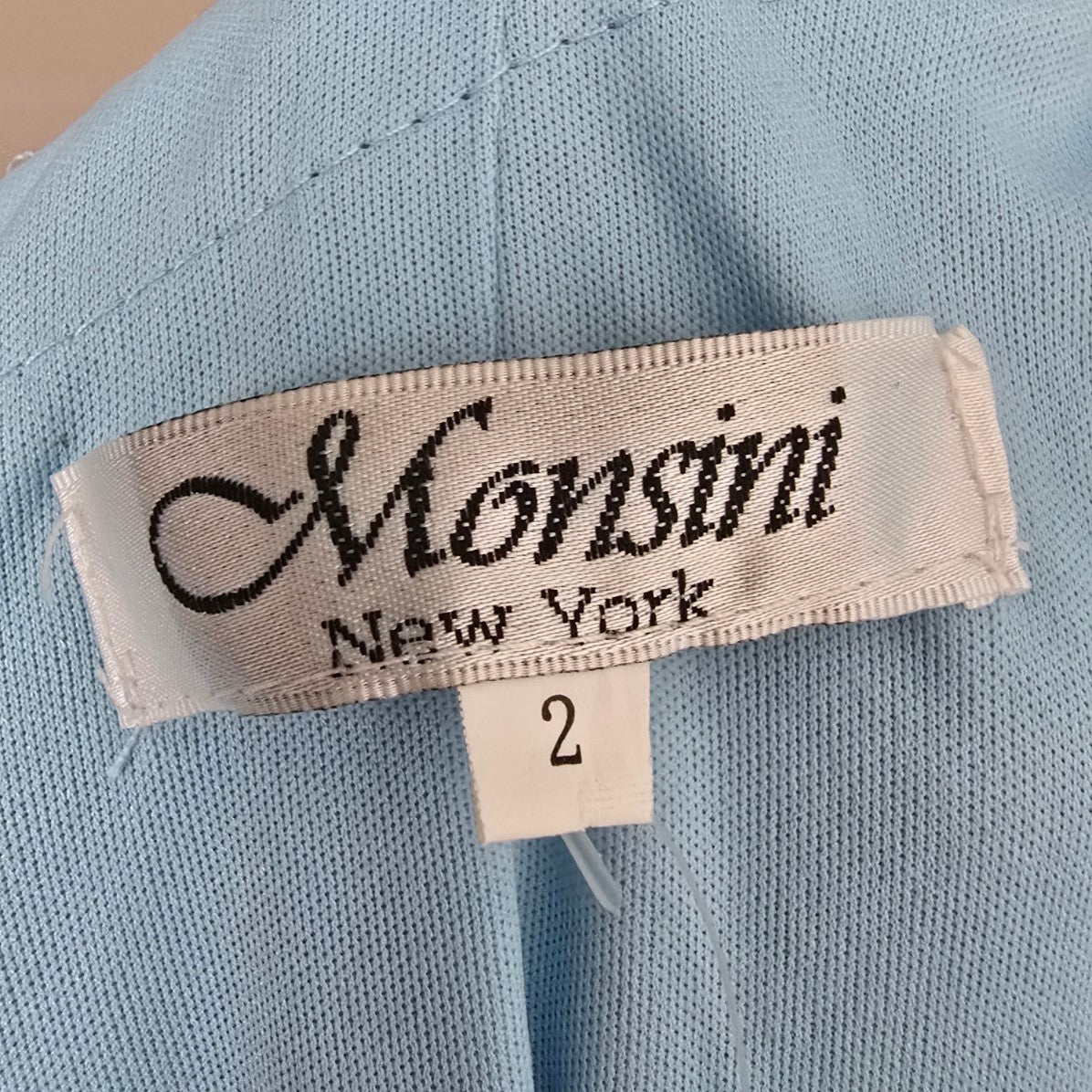 Monsini Blue Metallic High Slit Eventwear Gown Size 2 Style 31942