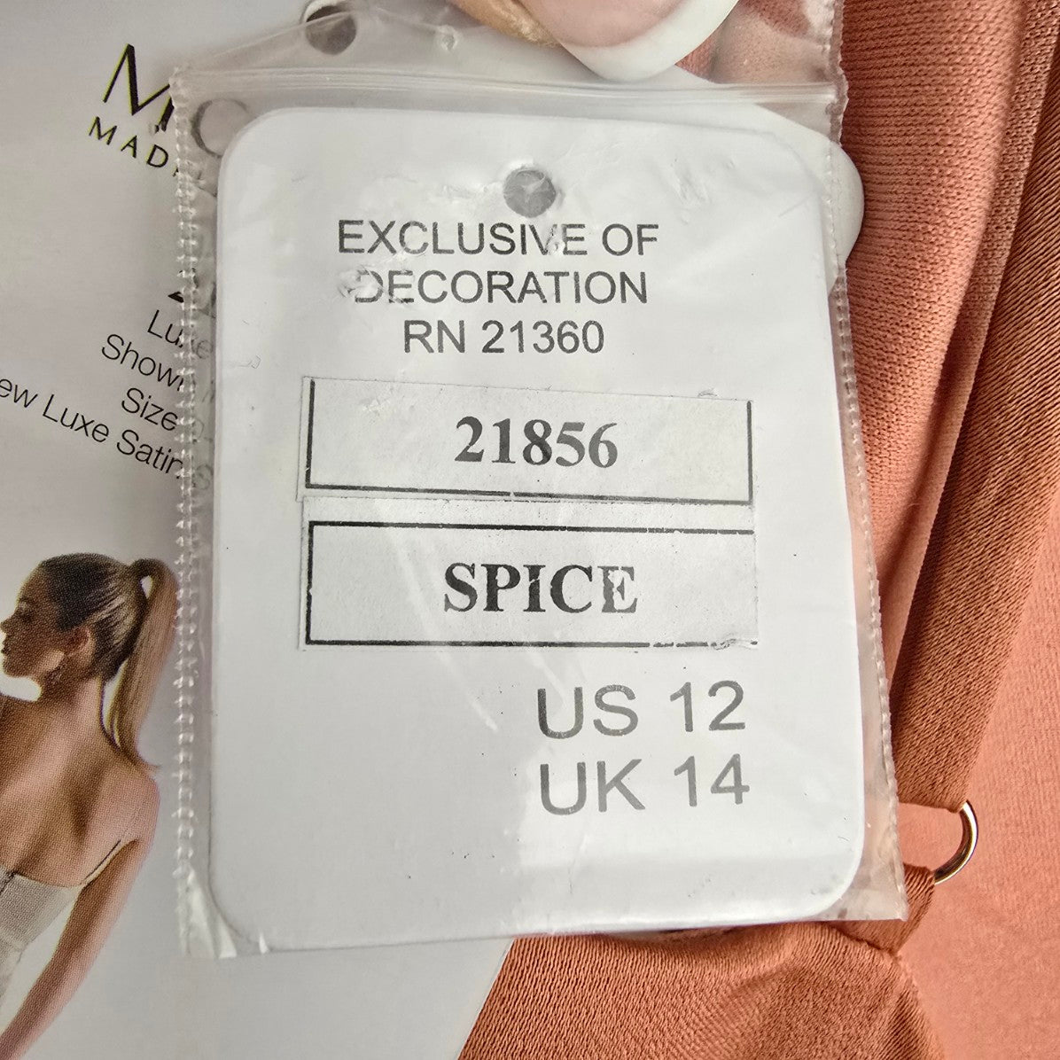 Mori Lee Spice Luxe Satin Bridesmaids Gown Size 12 Style 21856