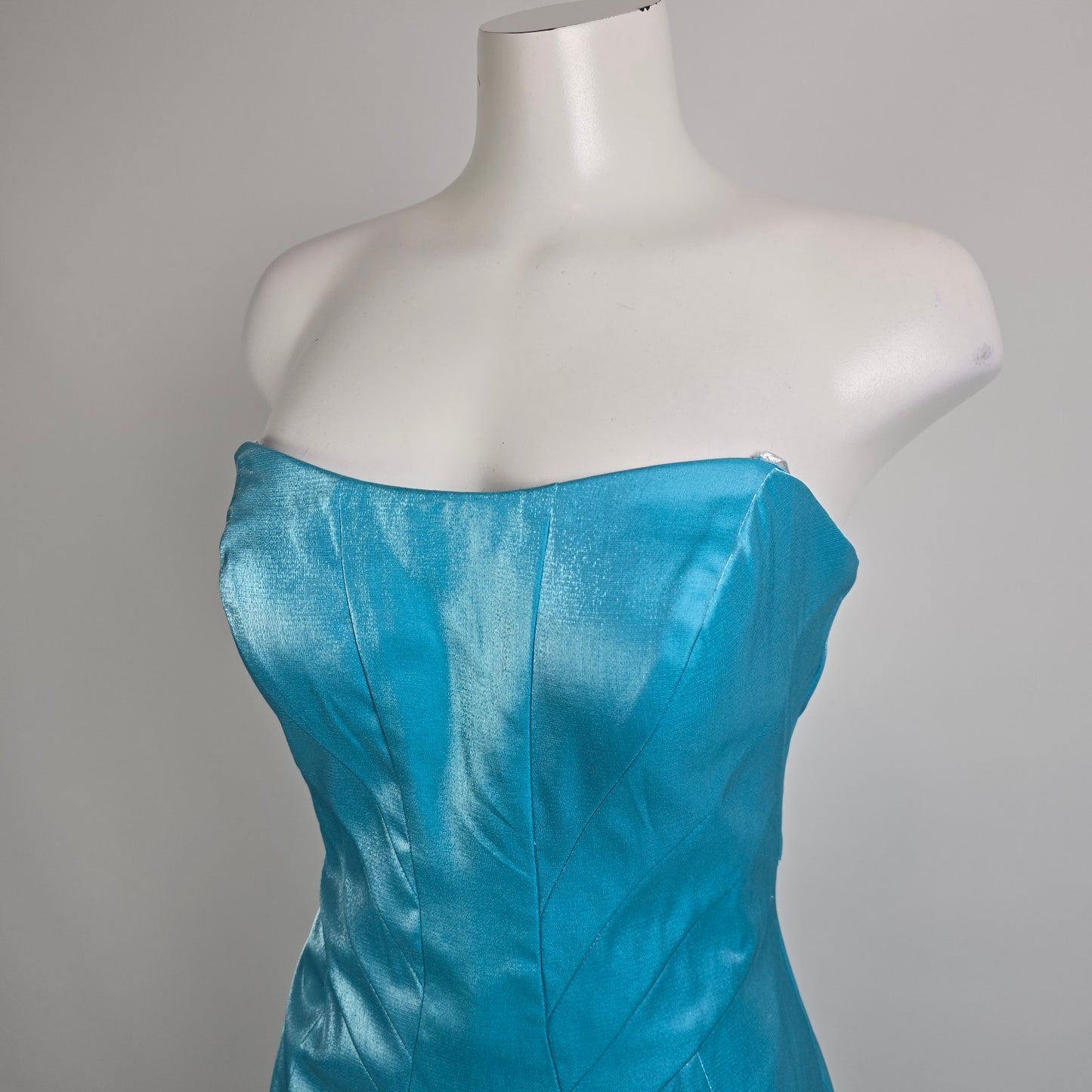 Angela & Alison Blue Metallic Mermaid Eventwear Gown Size 14