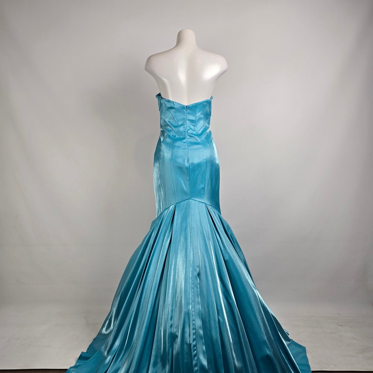 Angela & Alison Blue Metallic Mermaid Eventwear Gown Size 14