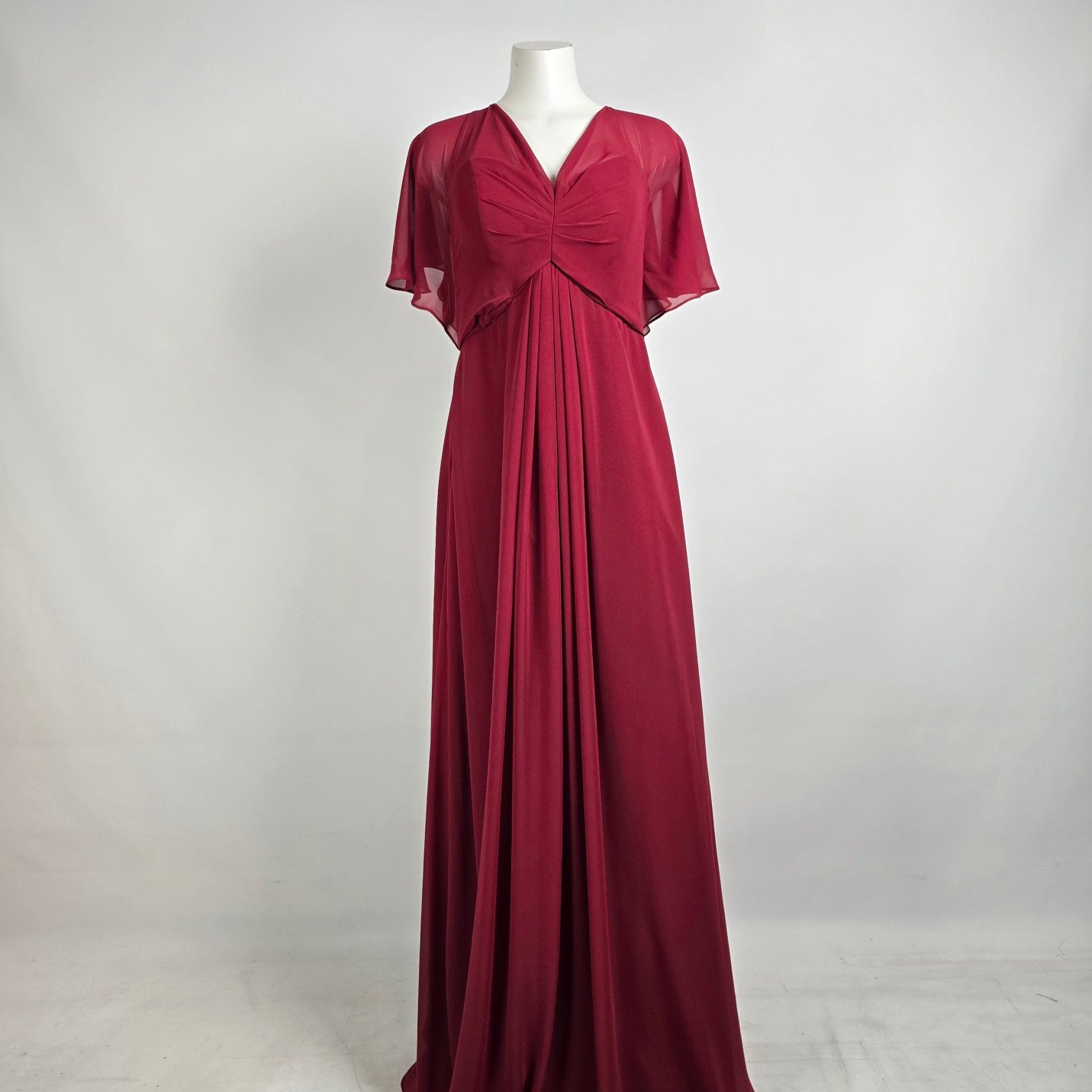 Morilee Claret Chiffon Sleeve Bridesmaid Gown Size 14 Style 21594 DYL Fashions Morilee Claret Chiffon Sleeve Bridesmaid Gown Size 14 Style 21594 DYL Fashions