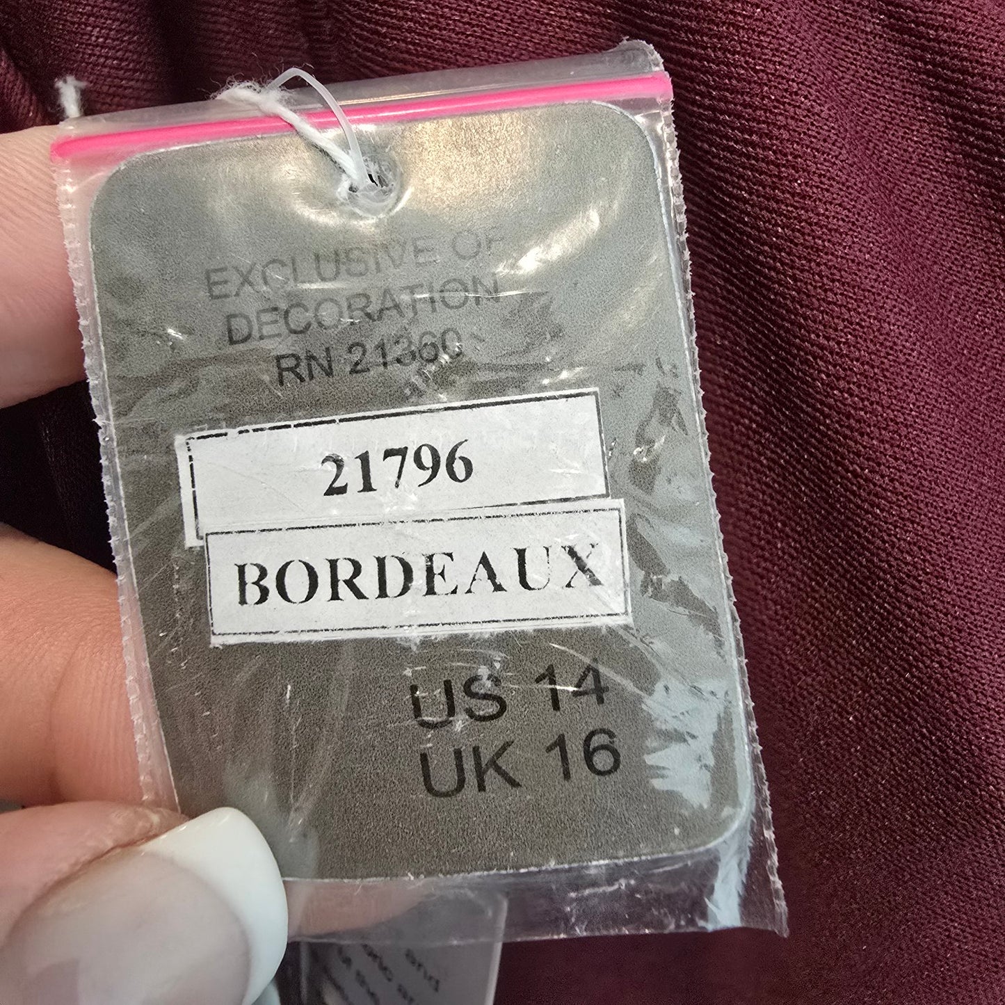 Morilee Bordeaux Bridesmaid Gown Size 14 Style 21796