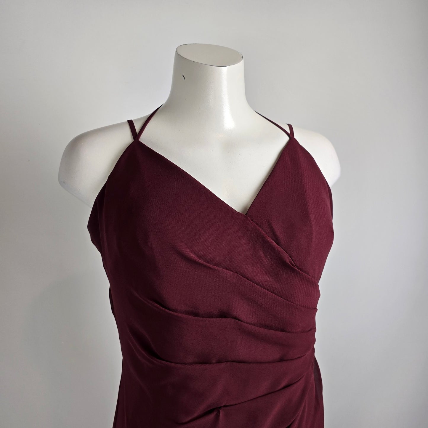 Mori Lee Bordeaux Bridesmaid Dress Size 14 Style 13103