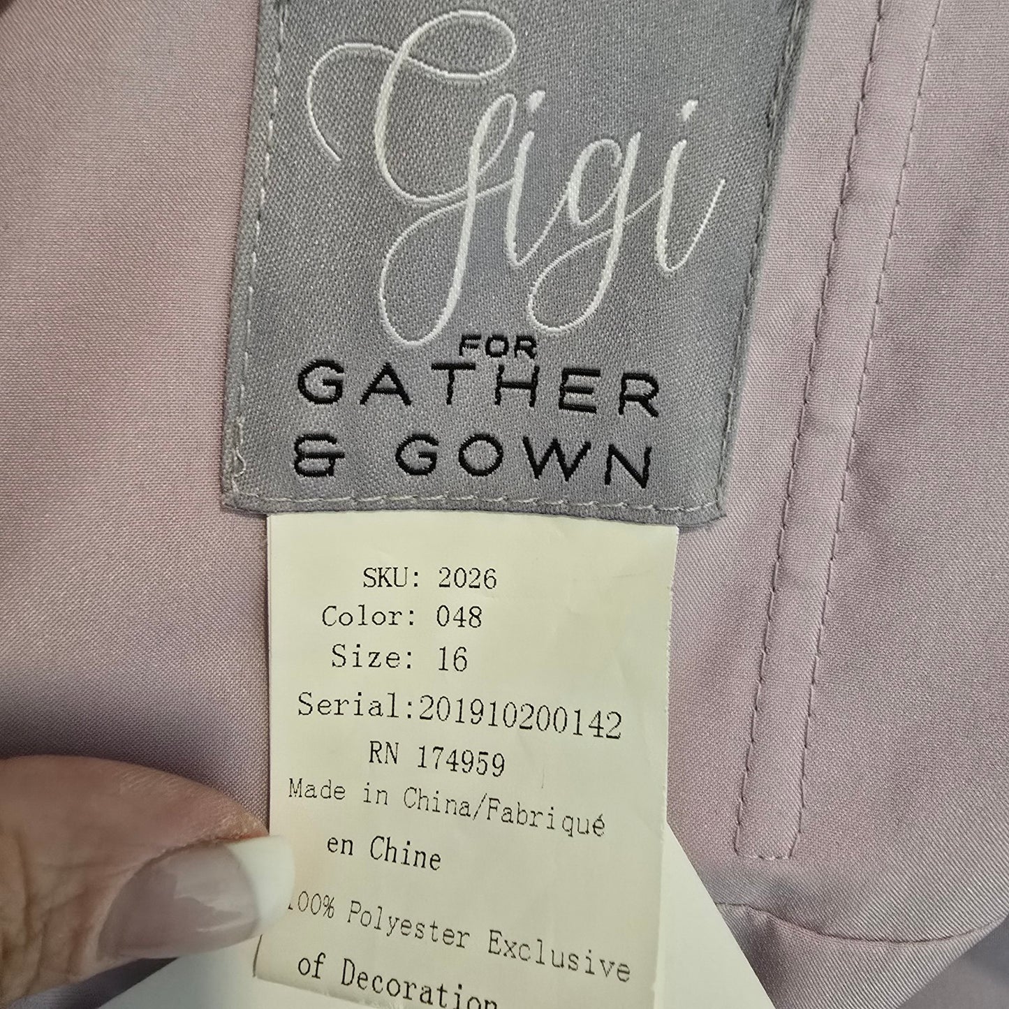 Gigi Gather & Gown Hydrangea Purple Bridesmaid Gown Size 16