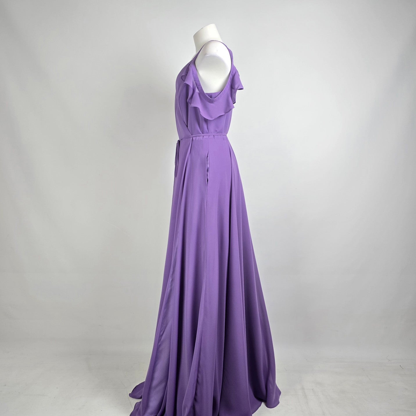 Gigi Gather & Gown Purple Drop Shoulder Bridesmaid Gown Size 16