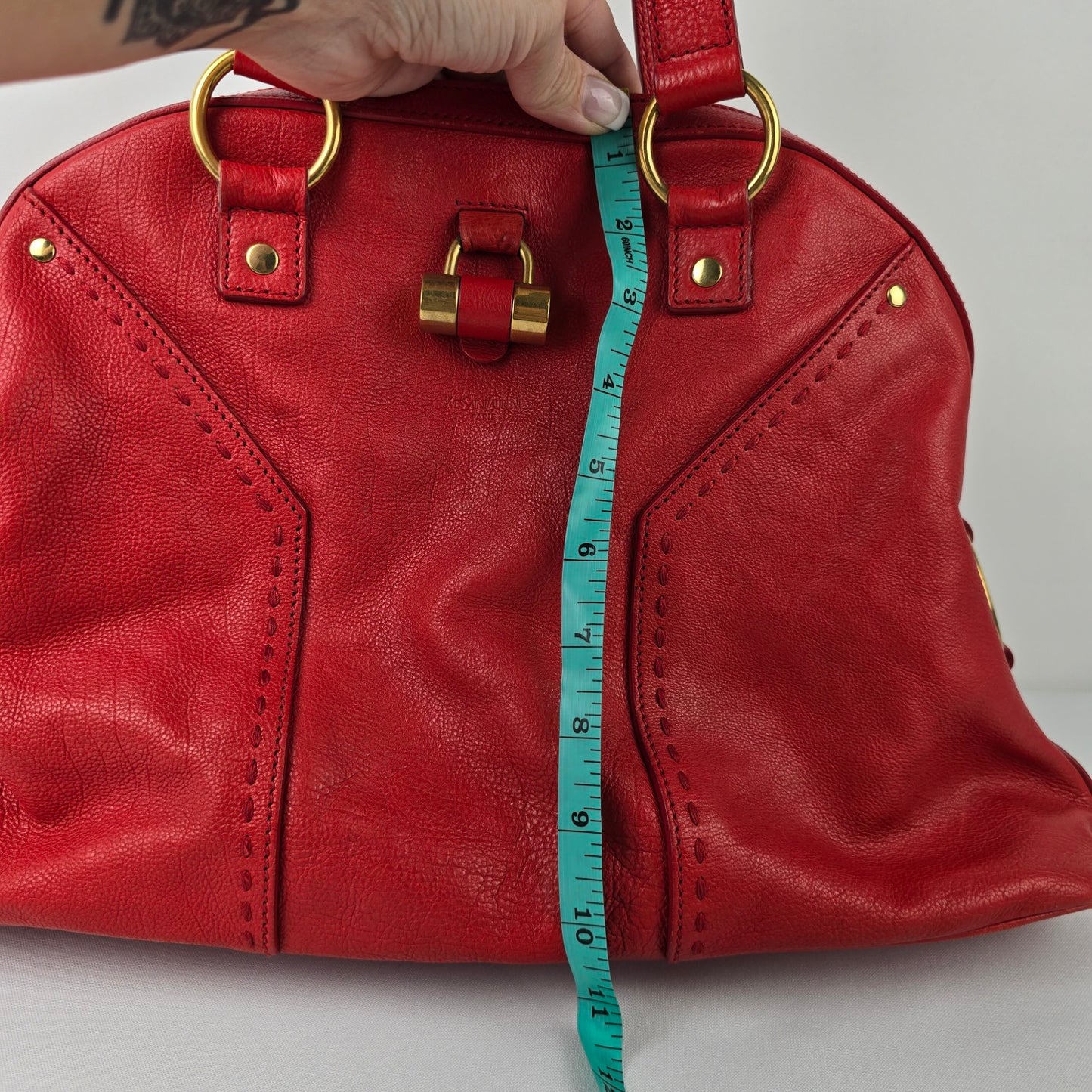 Yves Saint Laurent Muse Red Leather Purse Bag