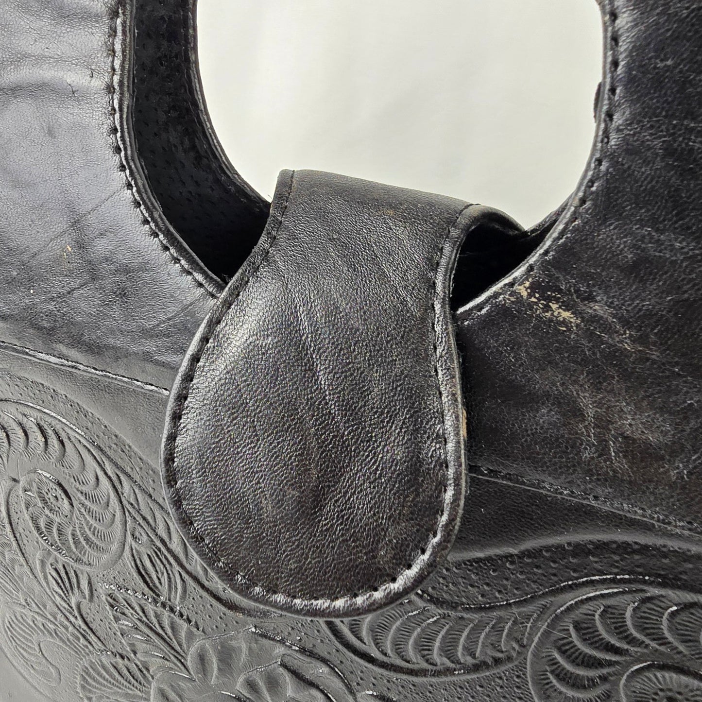 Vintage Made In Mexico Black Embossed Leather Purse