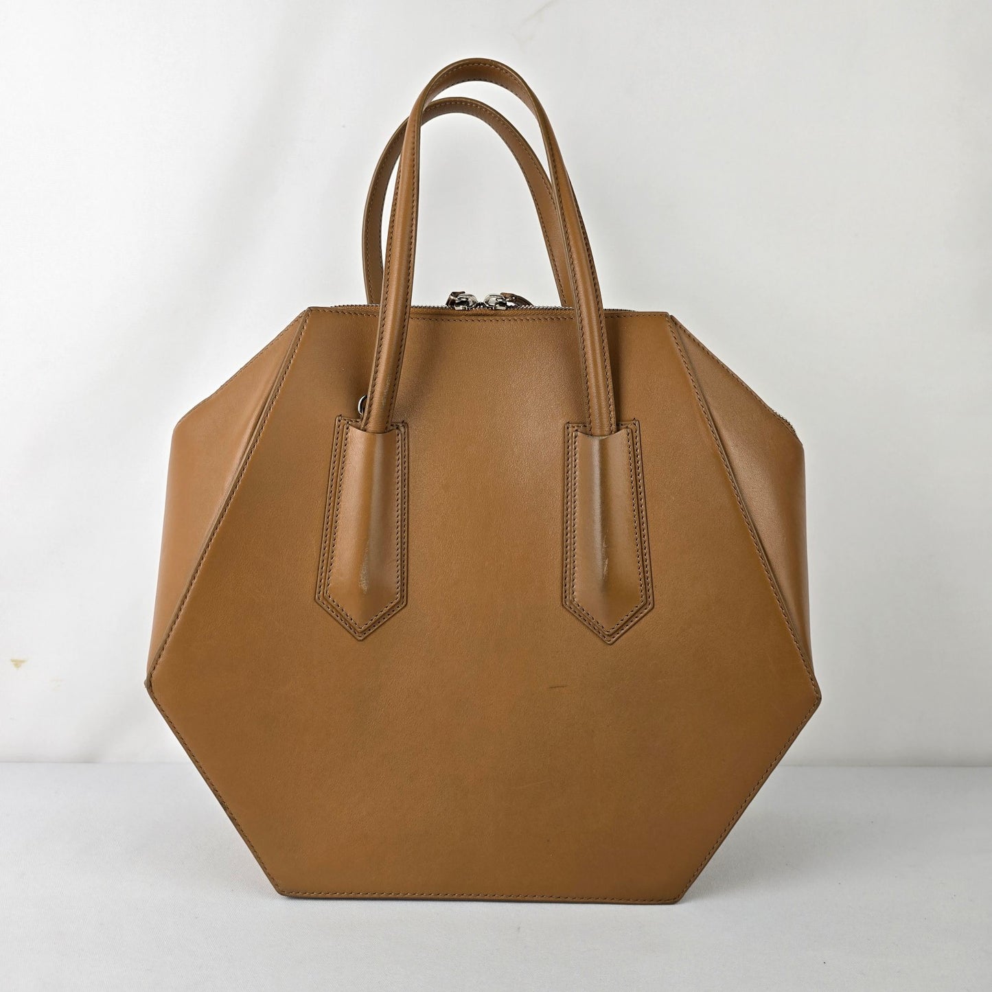 Sage Aubrey Luna Brown Leather Top Handle Purse