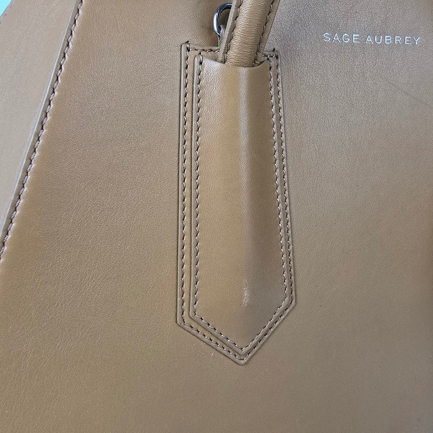 Sage Aubrey Luna Brown Leather Top Handle Purse